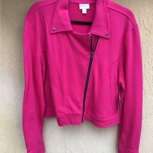 LULAROE Presley Jacket NWT XL Hot Pink Full Zip Stunning